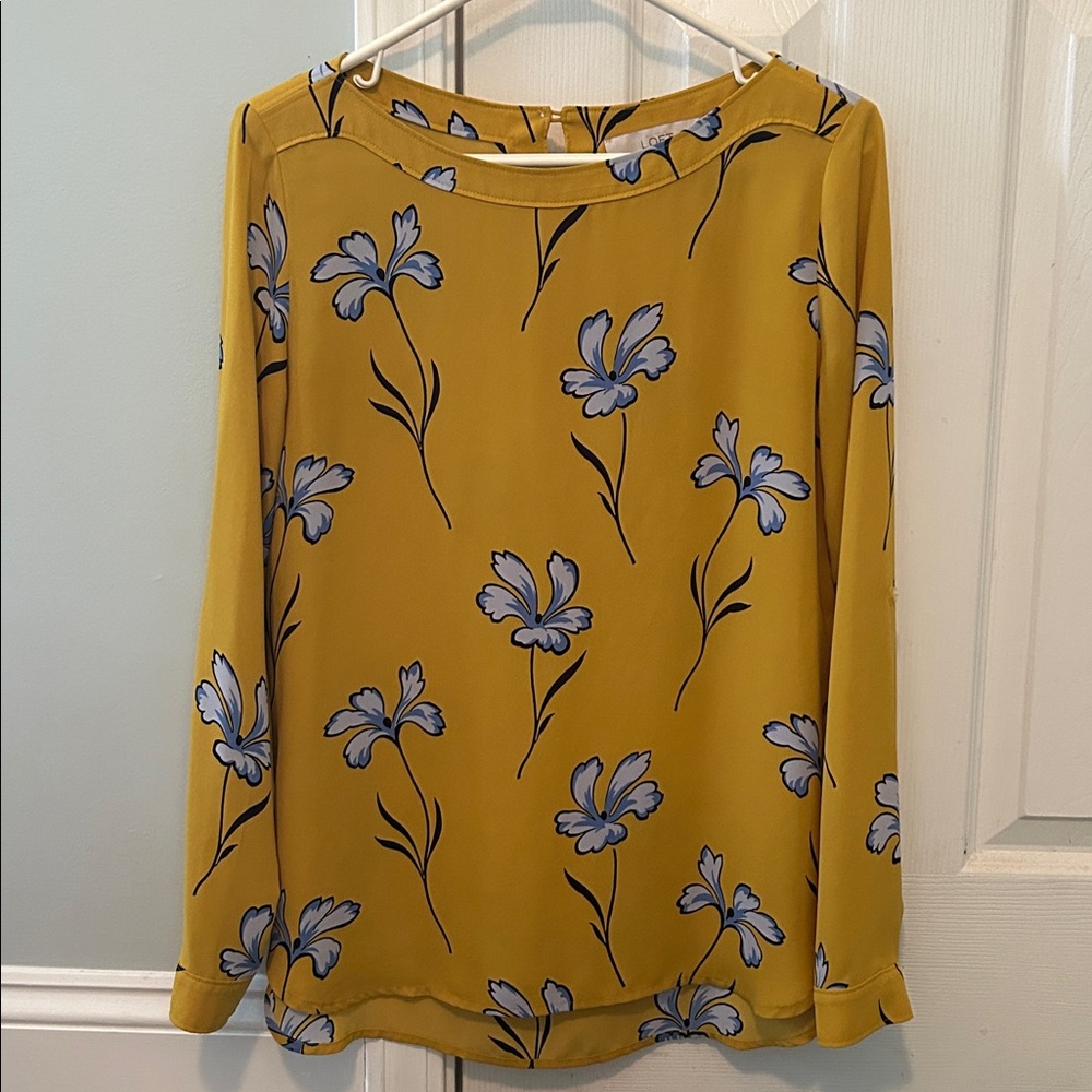 LOFT Floral Yellow Blouse
